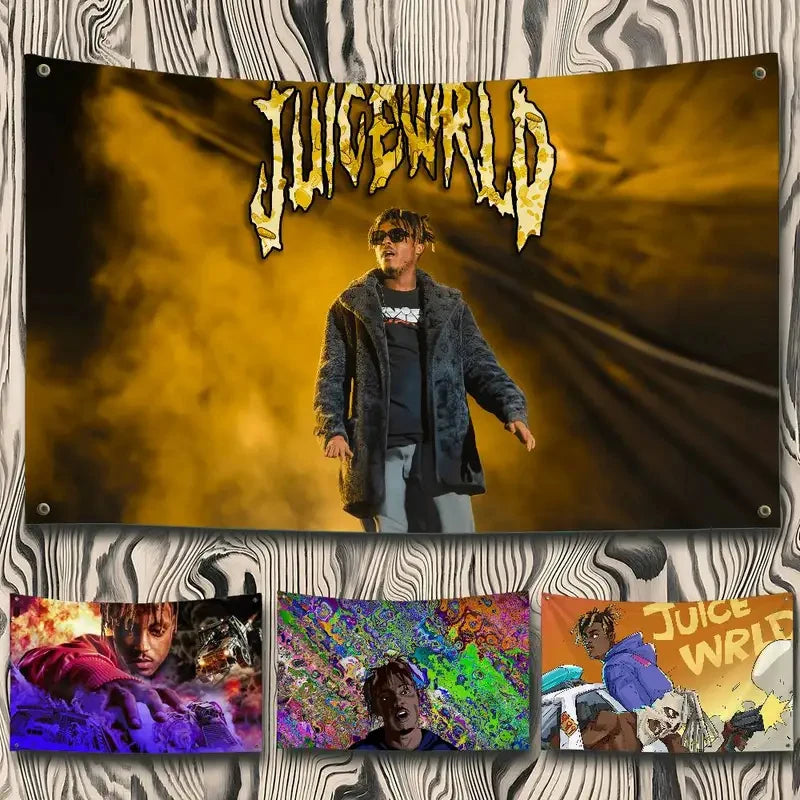 VIKAMA Juice WRLD Rapper Tapestry Musician Wall Hanging Custom Fan Merch Aesthetic Bedroom Decor Art Flag Cloth Banner