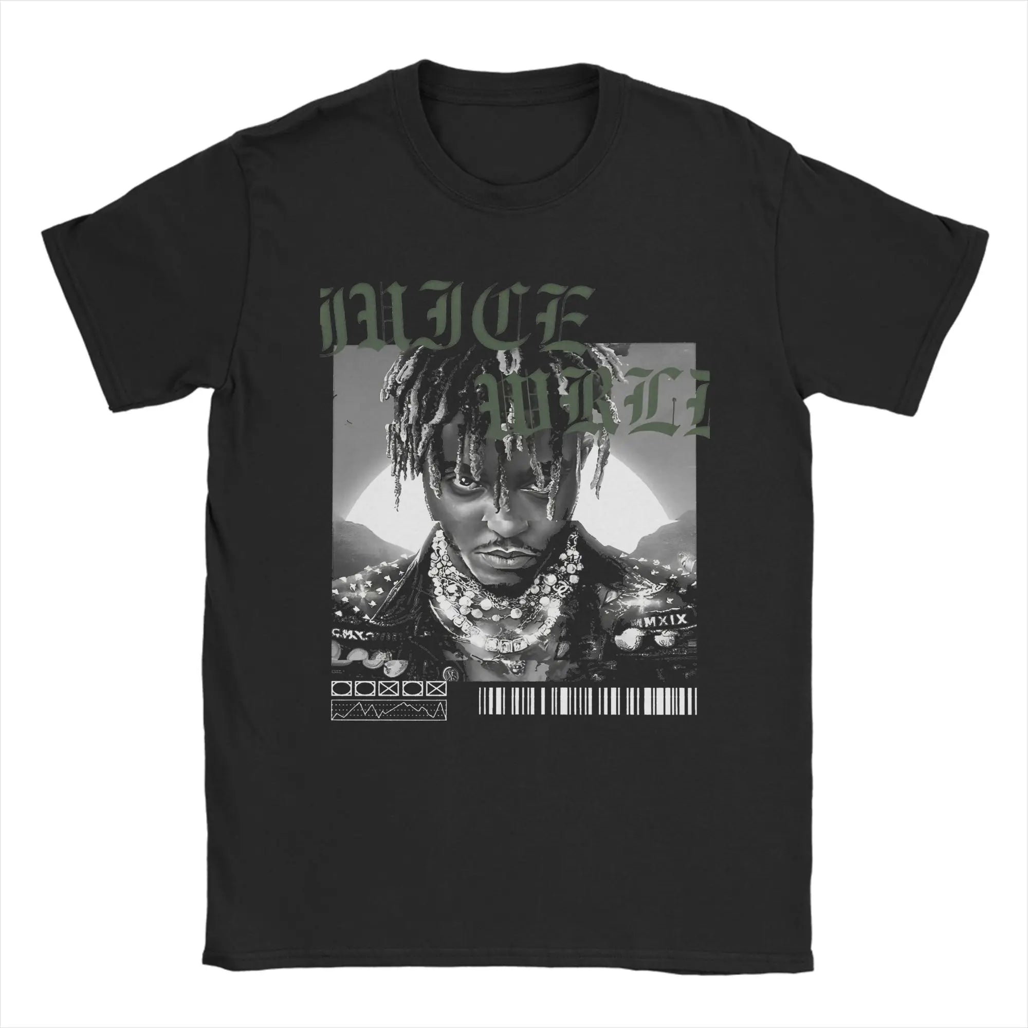 Juice Wrld Art  T-Shirt Men Cotton Tops Vintage Round Neck Short Sleeve