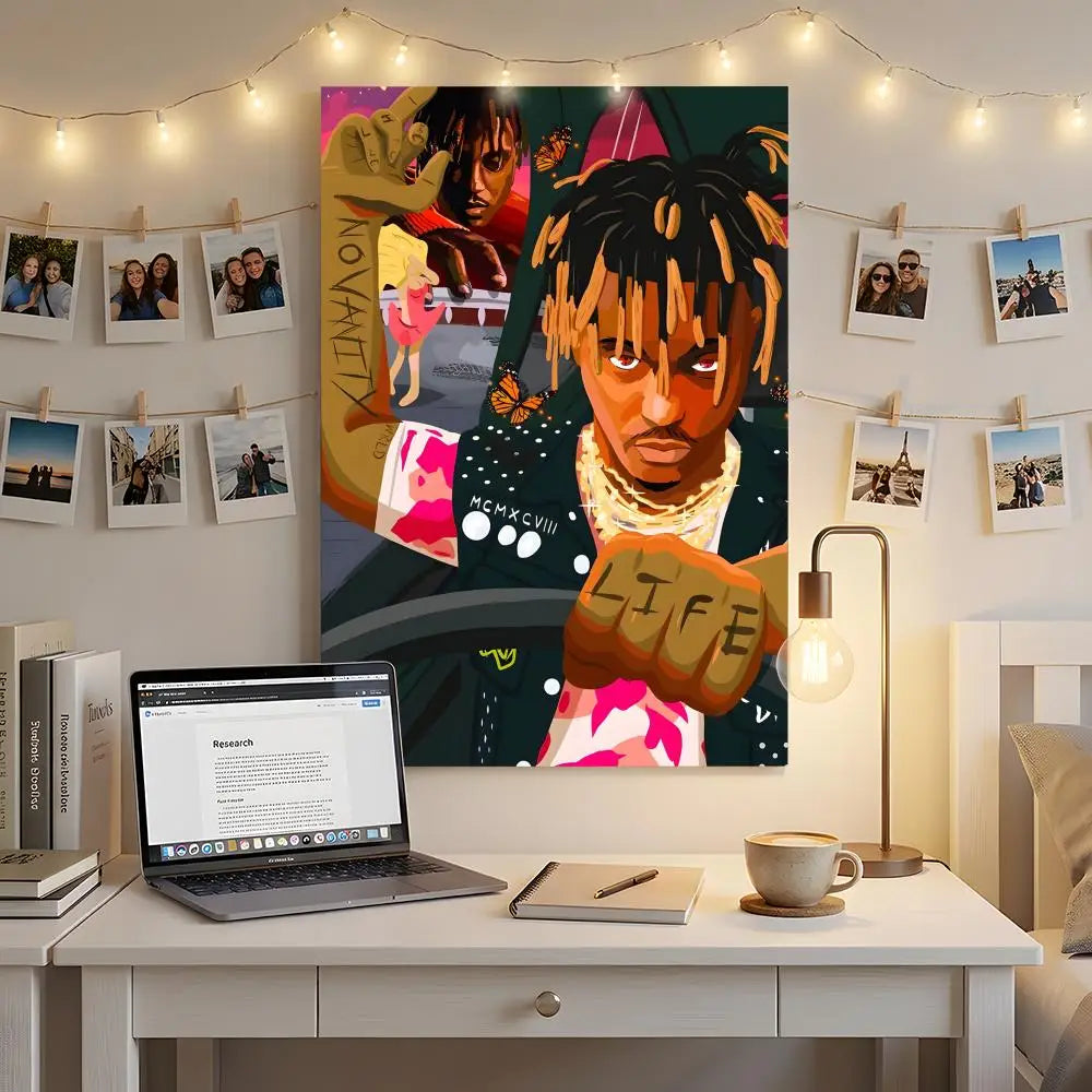 Rapper Music Album J-Juice Wrld Poster Premium HD Self-Adhesive Wall Decor – Peel & Stick, Residue-Free