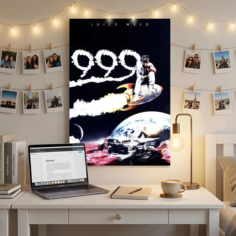 Rapper Music Album J-Juice Wrld Poster Premium HD Self-Adhesive Wall Decor – Peel & Stick, Residue-Free