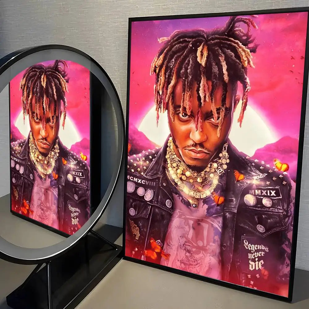 J-Juice WRLD Rap Singer Music Album Poster Dorm Living Room Wall Decoration Painting Stickers Gift Home Decor Modern Style