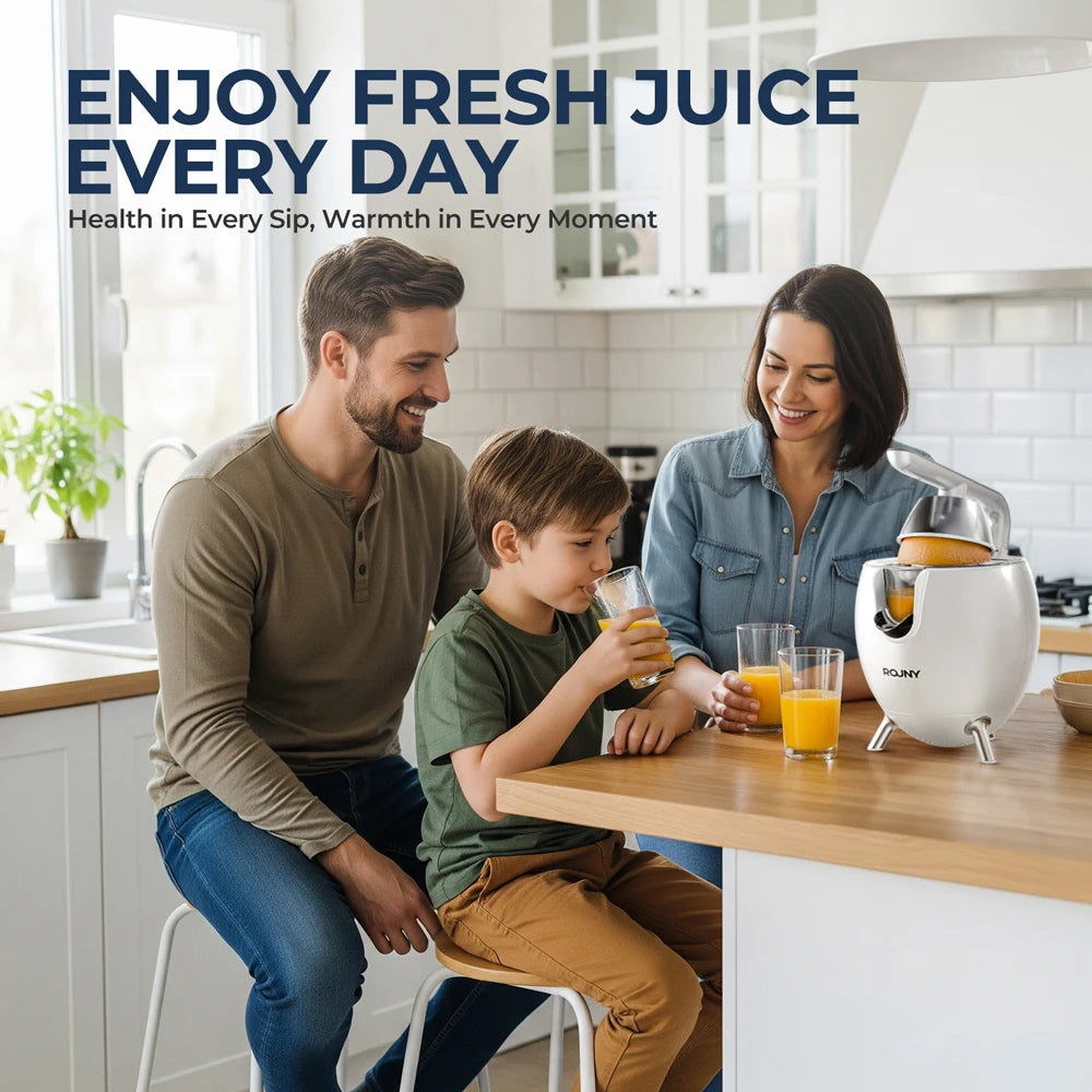 Electric Stainless Steel Citrus Juicer, Orange Lemon Set Juicer with 2 Cones, BPA-Free and Easy to Clean, Powerful 850W, White