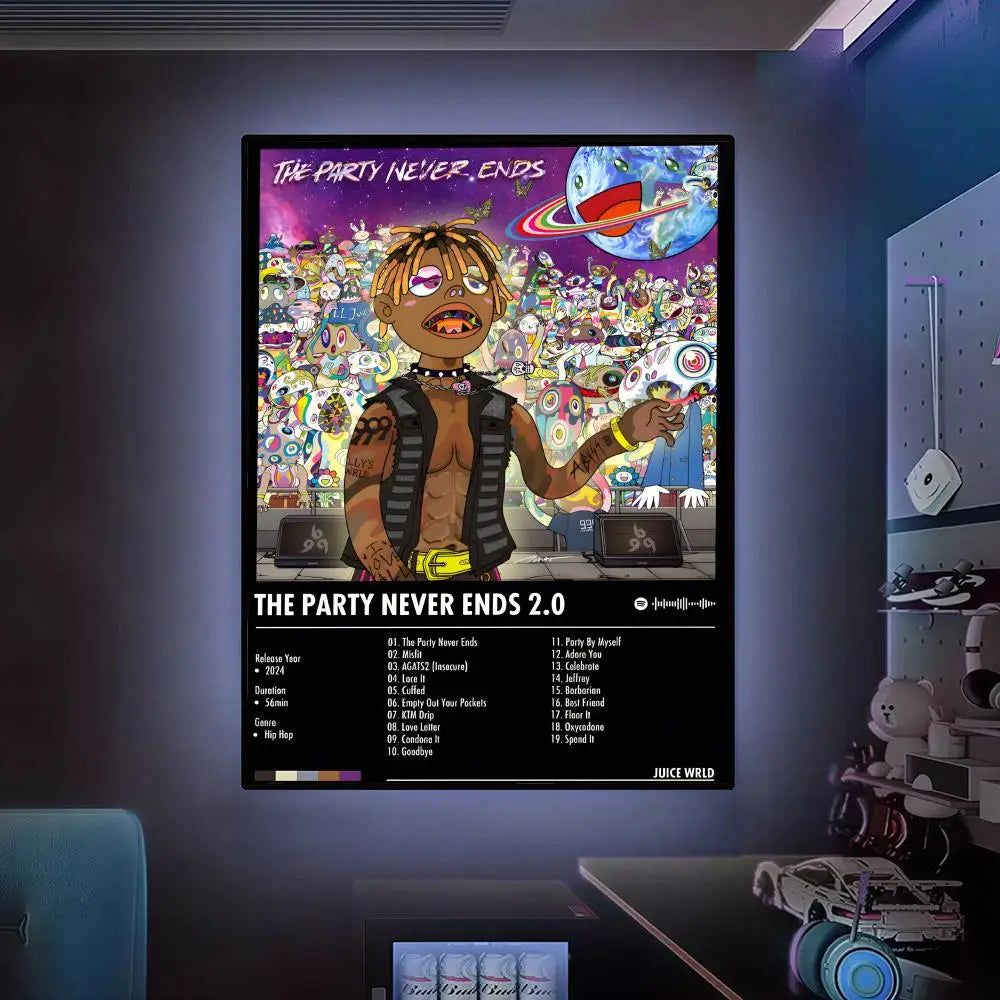 Singer Music Album J-Juice WRLD Poster Versatile HD Waterproof Wall Art Self-Adhesive Decor For Any Space Ideal Gift