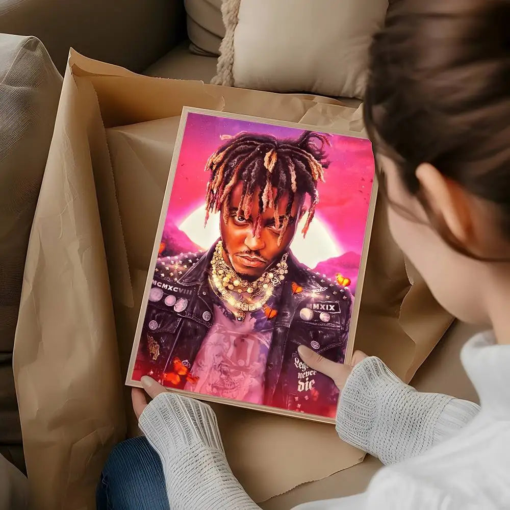 J-Juice WRLD Rap Singer Music Album Poster Dorm Living Room Wall Decoration Painting Stickers Gift Home Decor Modern Style
