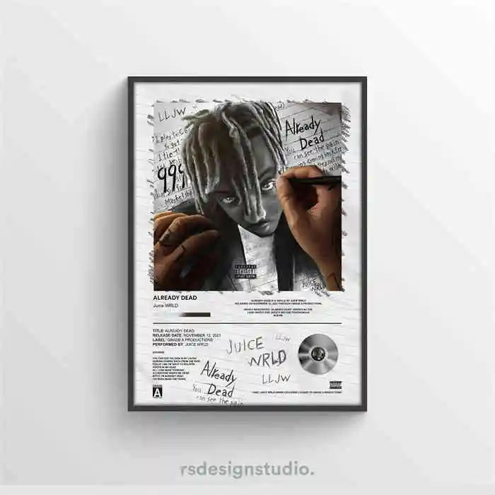 WRLD Juice Poster Pop Hip Hop Rap Singer Music Album Asthma Bar Cover Photo HD Art Canvas