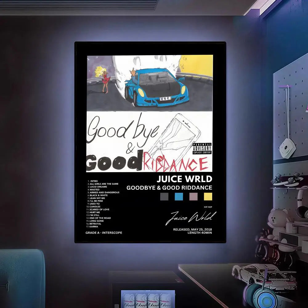 Singer Music Album J-Juice WRLD Poster Versatile HD Waterproof Wall Art Self-Adhesive Decor For Any Space Ideal Gift