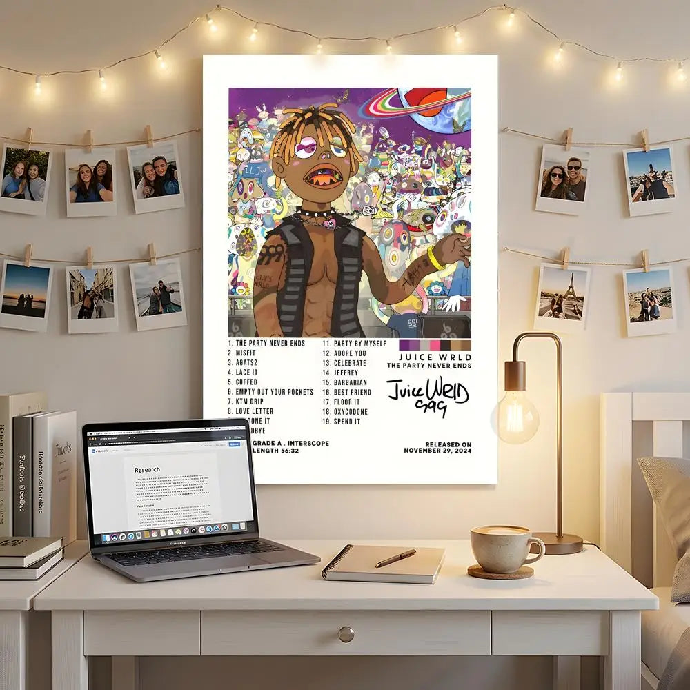 Rapper Music Album J-Juice Wrld Poster Premium HD Self-Adhesive Wall Decor – Peel & Stick, Residue-Free