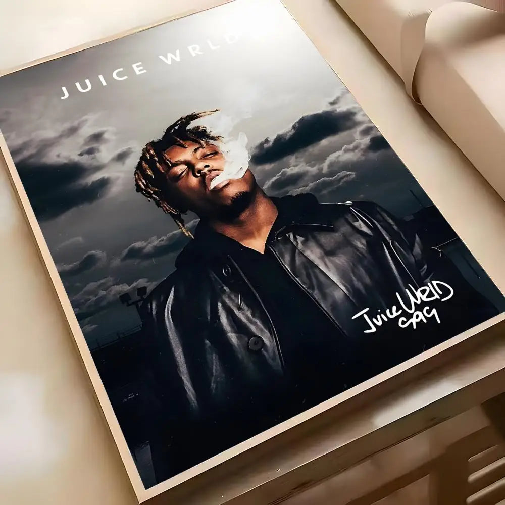 J-Juice W-WRLD Poster Waterproof Self-Stick Wall Art Stickers, Removable Wall Decor for Living Room and Bedroom