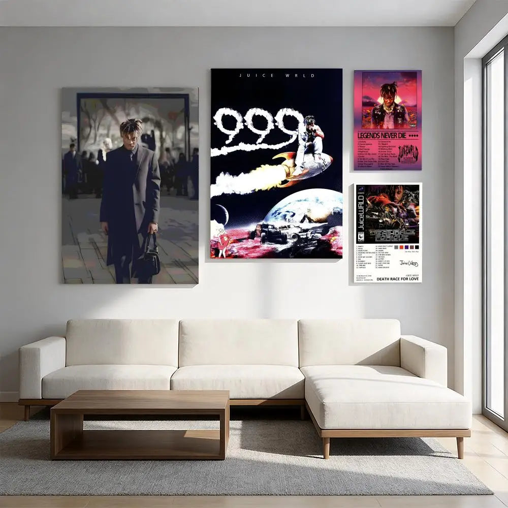 Rapper Music Album J-Juice Wrld Poster Premium HD Self-Adhesive Wall Decor – Peel & Stick, Residue-Free