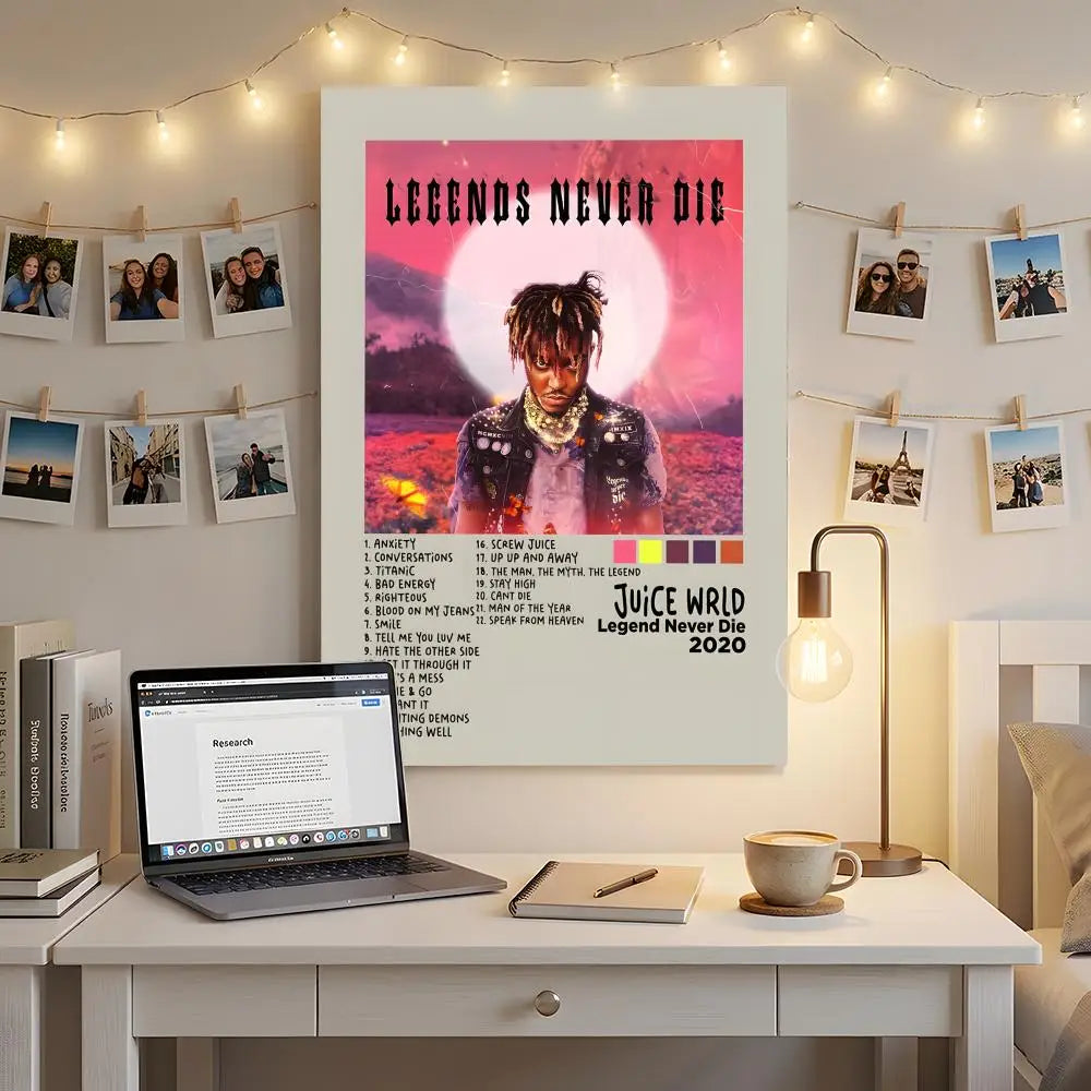 Rapper Music Album J-Juice Wrld Poster Premium HD Self-Adhesive Wall Decor – Peel & Stick, Residue-Free