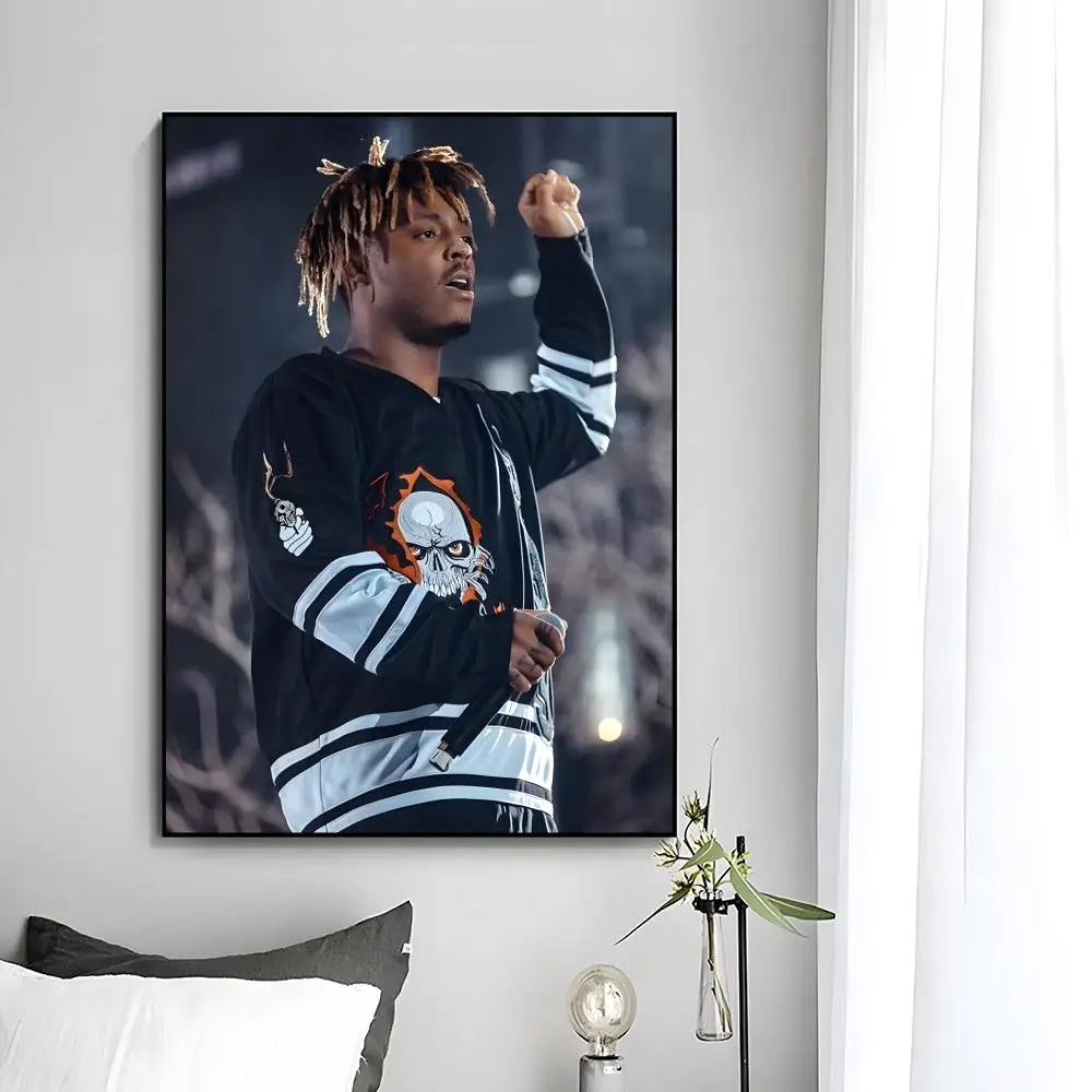 Juice WRLD Singer Rapper Poster HD art sticky wall waterproof home bedroom bar aesthetic decoration