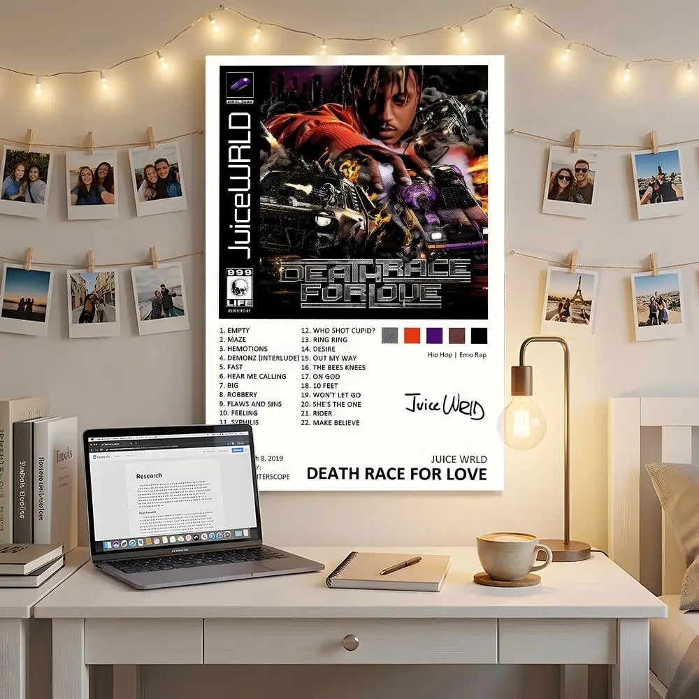 Rapper Music Album J-Juice Wrld Poster Premium HD Self-Adhesive Wall Decor – Peel & Stick, Residue-Free