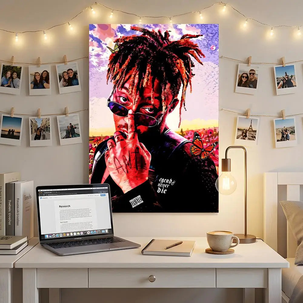 Rapper Music Album J-Juice Wrld Poster Premium HD Self-Adhesive Wall Decor – Peel & Stick, Residue-Free