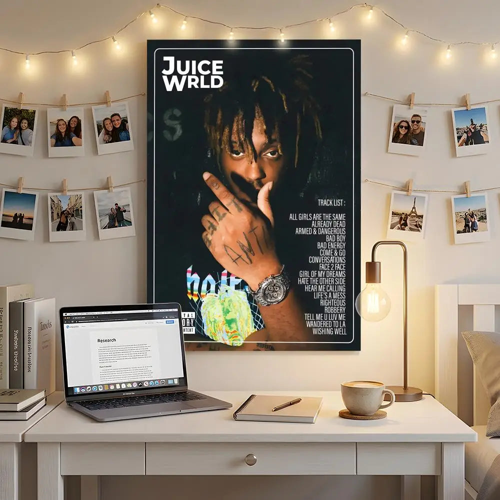 Rapper Music Album J-Juice Wrld Poster Premium HD Self-Adhesive Wall Decor – Peel & Stick, Residue-Free