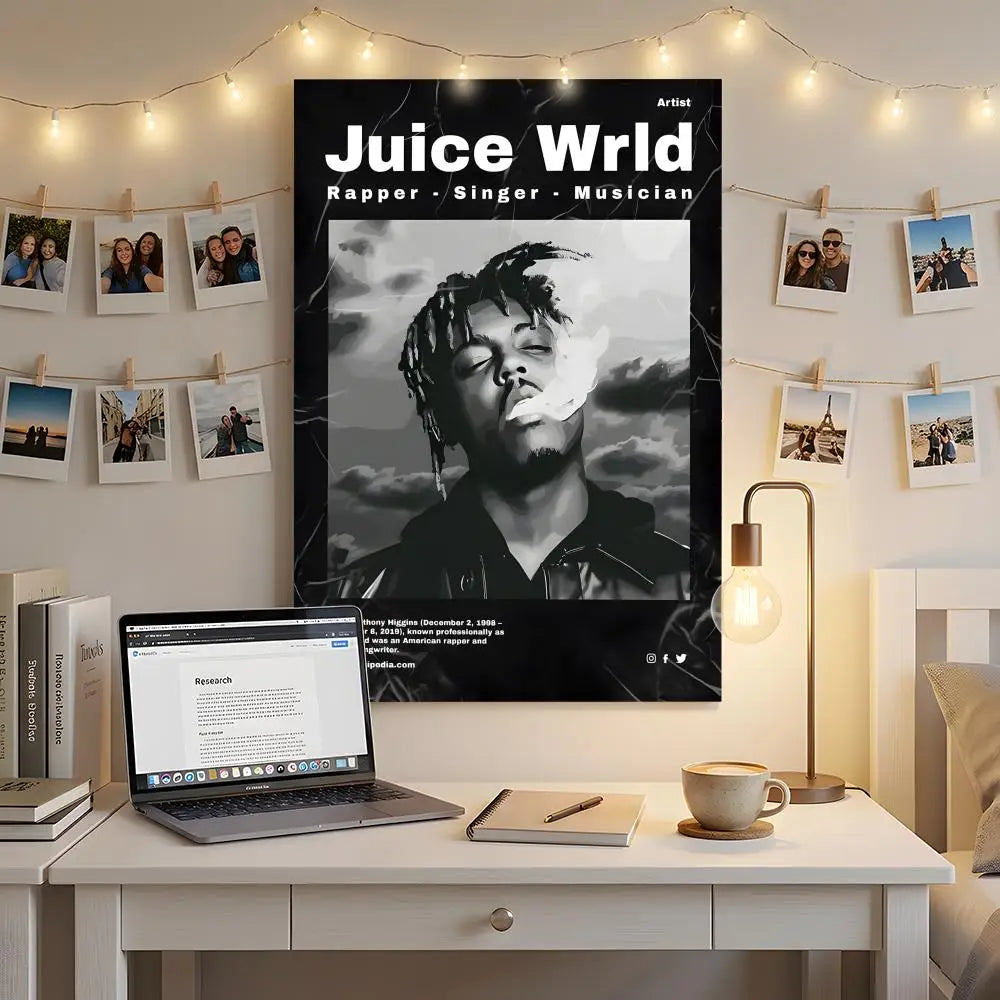Rapper Music Album J-Juice Wrld Poster Premium HD Self-Adhesive Wall Decor – Peel & Stick, Residue-Free