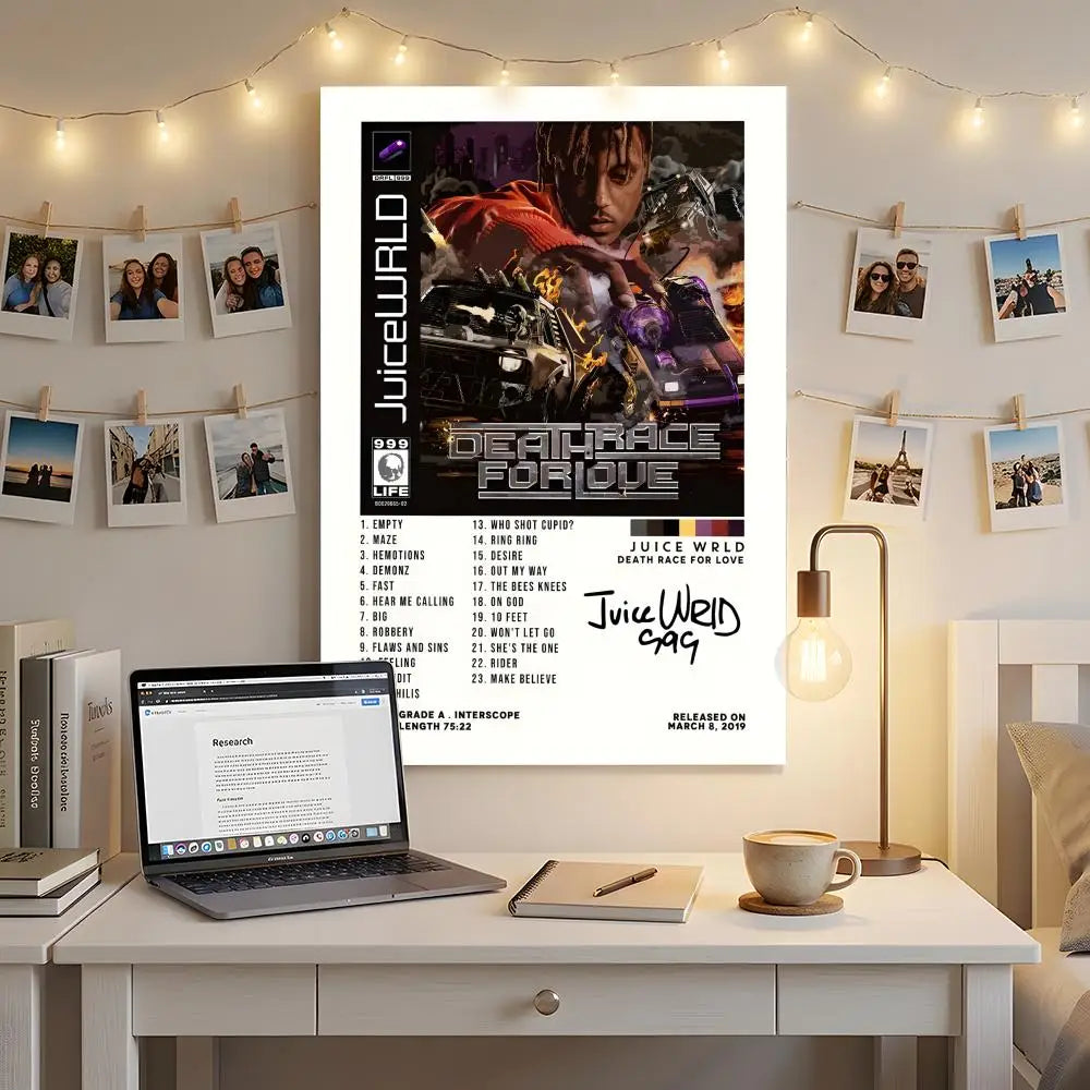 Rapper Music Album J-Juice Wrld Poster Premium HD Self-Adhesive Wall Decor – Peel & Stick, Residue-Free