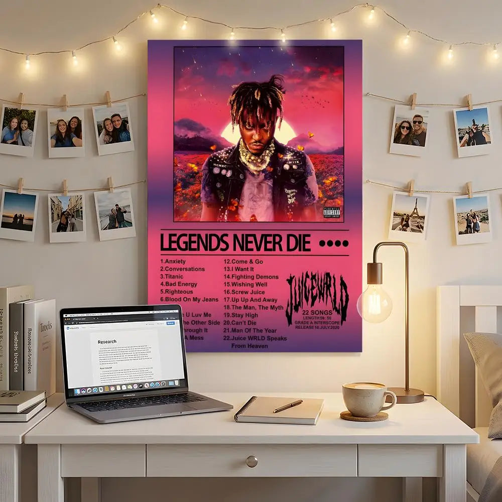 Rapper Music Album J-Juice Wrld Poster Premium HD Self-Adhesive Wall Decor – Peel & Stick, Residue-Free