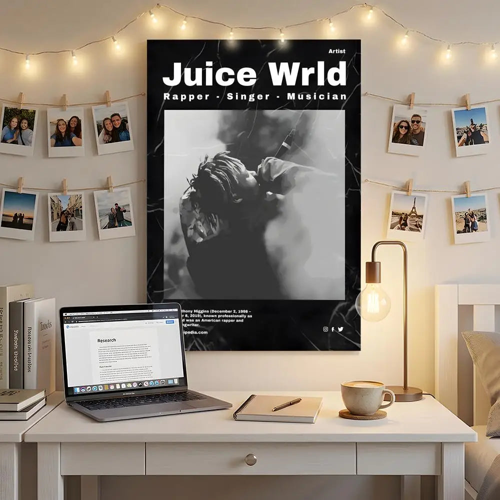 Rapper Music Album J-Juice Wrld Poster Premium HD Self-Adhesive Wall Decor – Peel & Stick, Residue-Free