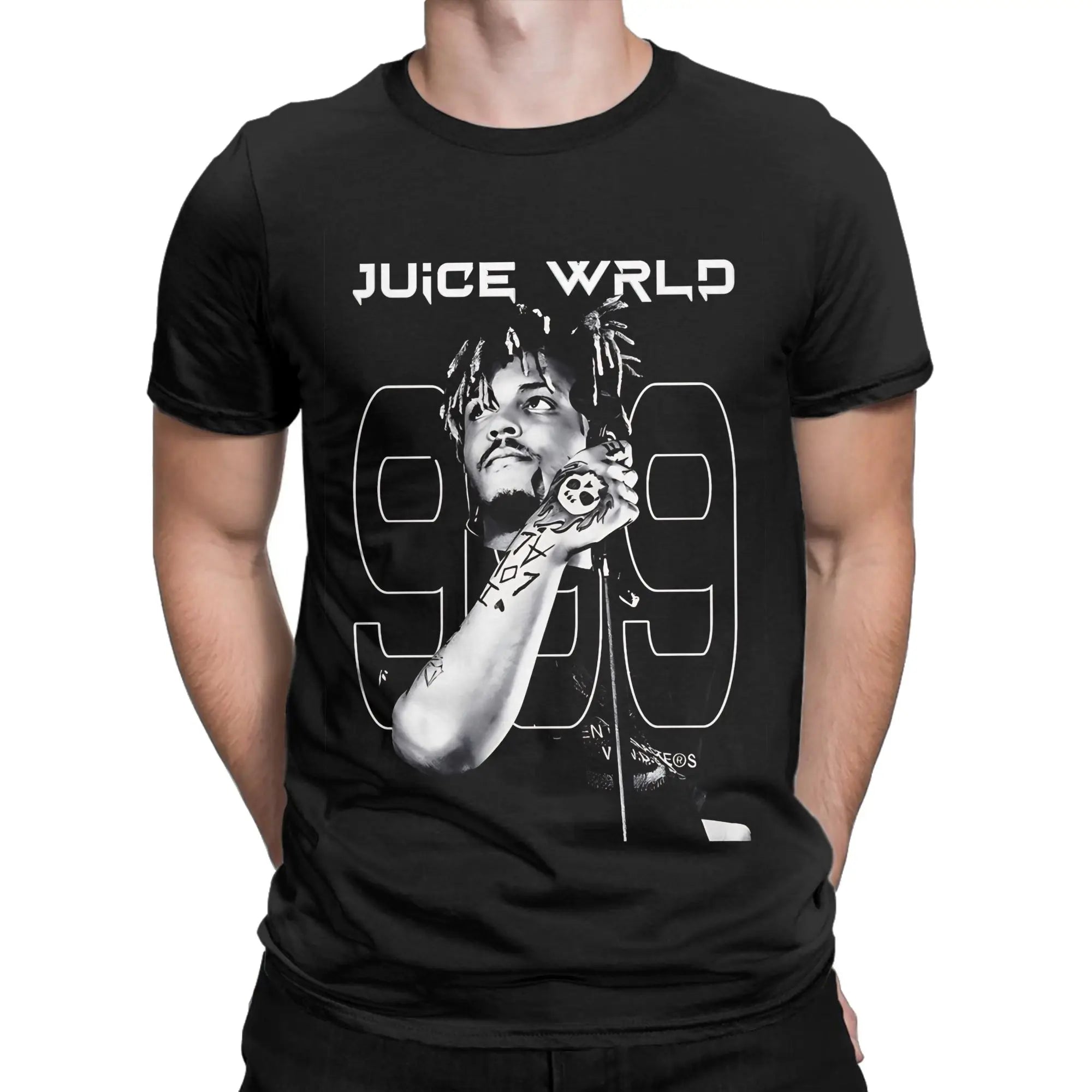 Juice Wrld Art  T-Shirt Men Cotton Tops Vintage Round Neck Short Sleeve