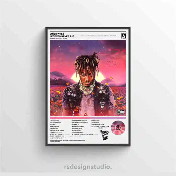 WRLD Juice Poster Pop Hip Hop Rap Singer Music Album Asthma Bar Cover Photo HD Art Canvas