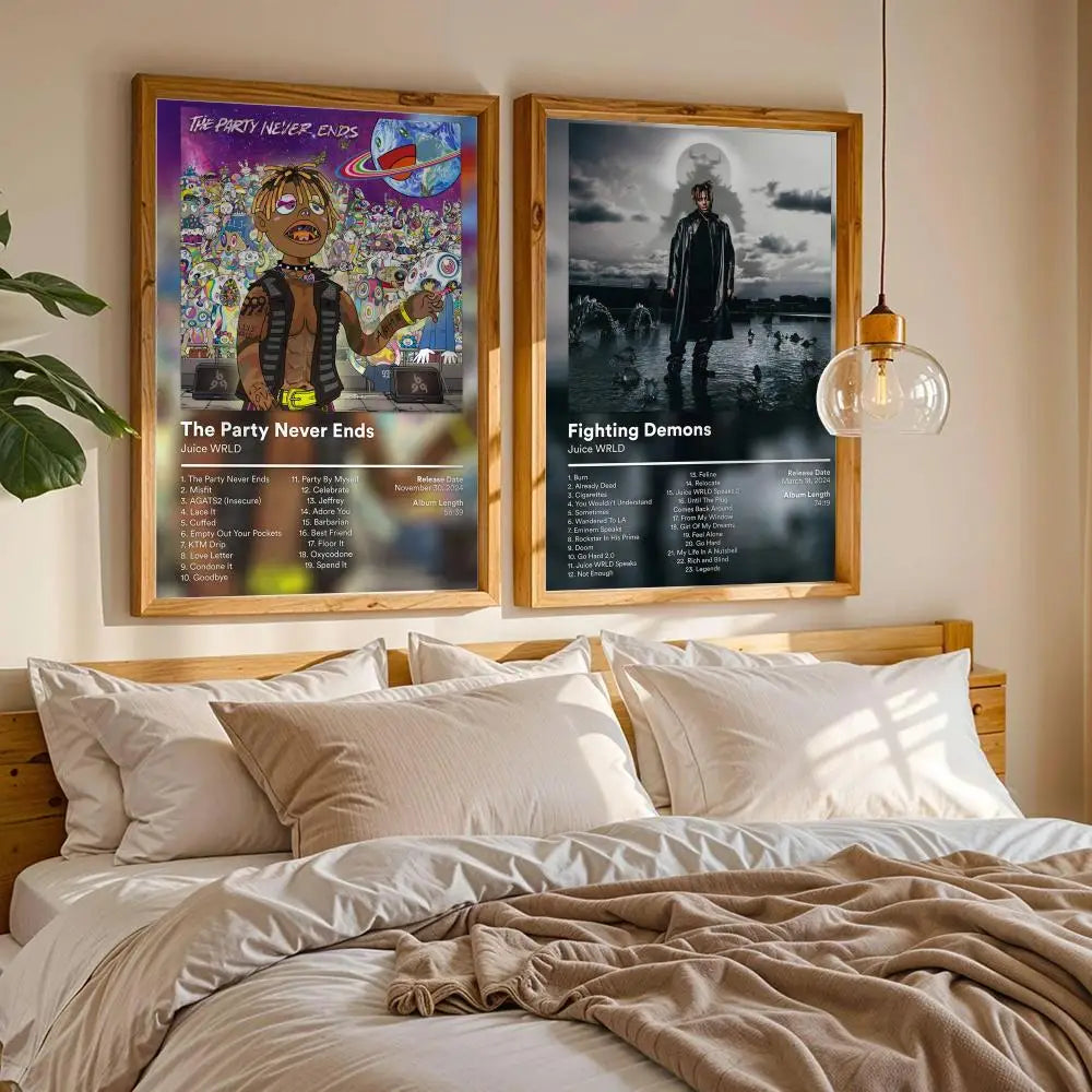 J-Juice W-WRLD Poster Waterproof Self-Stick Wall Art Stickers, Removable Wall Decor for Living Room and Bedroom