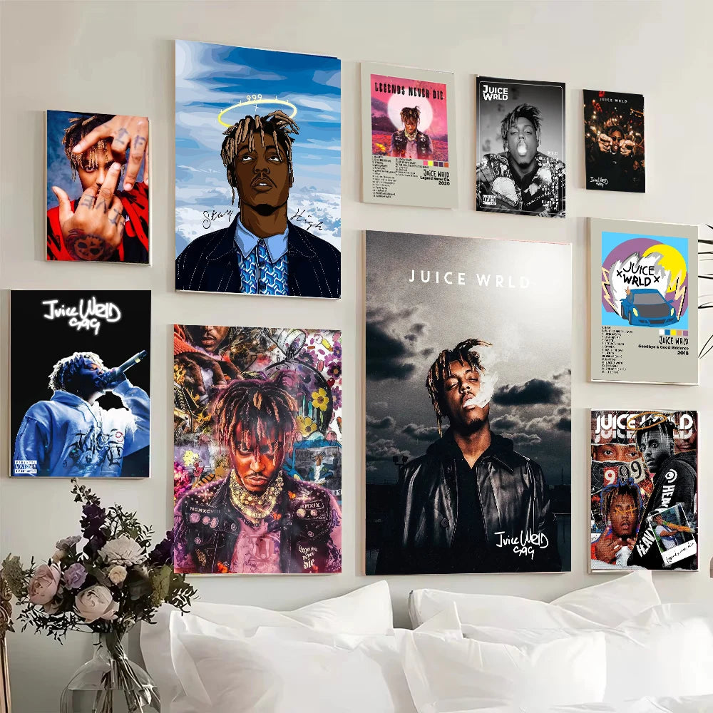 Pop Rap J_Juice W_WRLD Album Music Poster HD Canvas Painting Wall Art Prints for Living Room Bedroom Office Home Decoration Gift