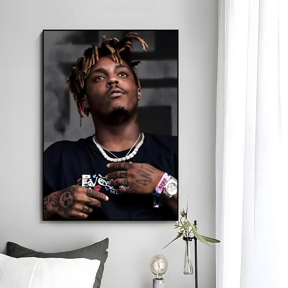 Juice WRLD Singer Rapper Poster HD art sticky wall waterproof home bedroom bar aesthetic decoration