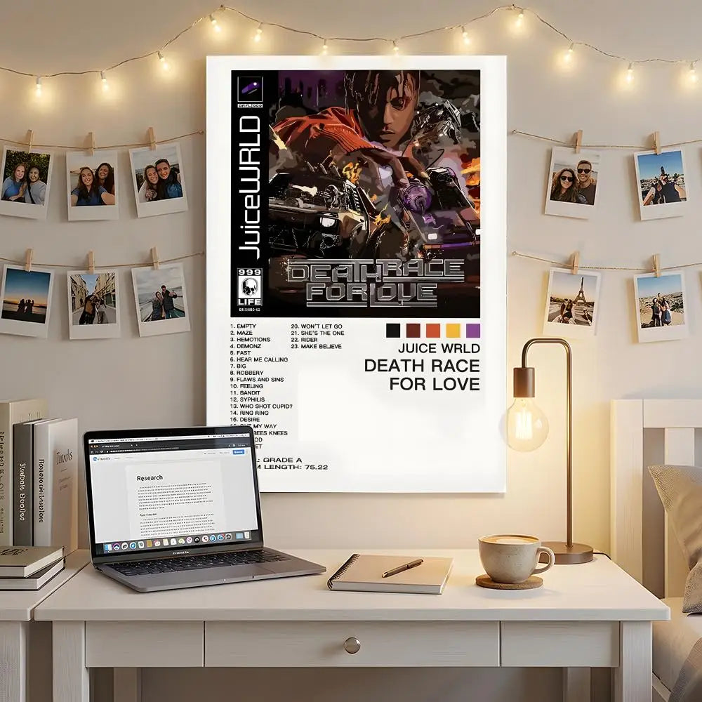 Rapper Music Album J-Juice Wrld Poster Premium HD Self-Adhesive Wall Decor – Peel & Stick, Residue-Free