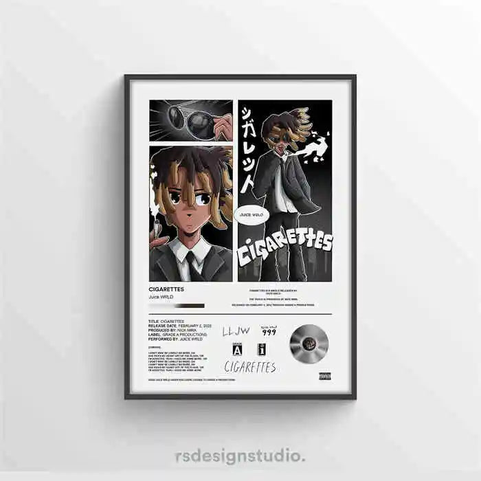 WRLD Juice Poster Pop Hip Hop Rap Singer Music Album Asthma Bar Cover Photo HD Art Canvas