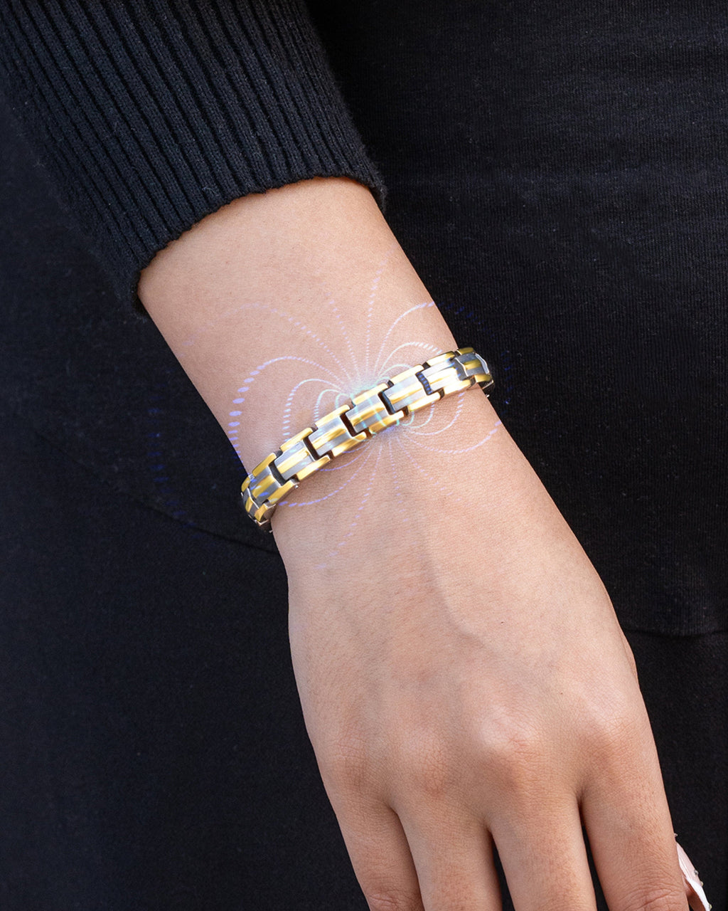 EllipseMAX Magnetic Bracelet for Women (Silver & Gold)