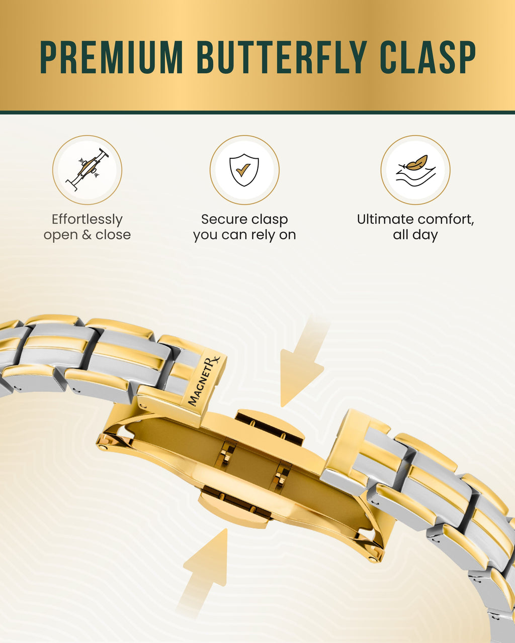 EllipseMAX Magnetic Bracelet for Women (Silver & Gold)