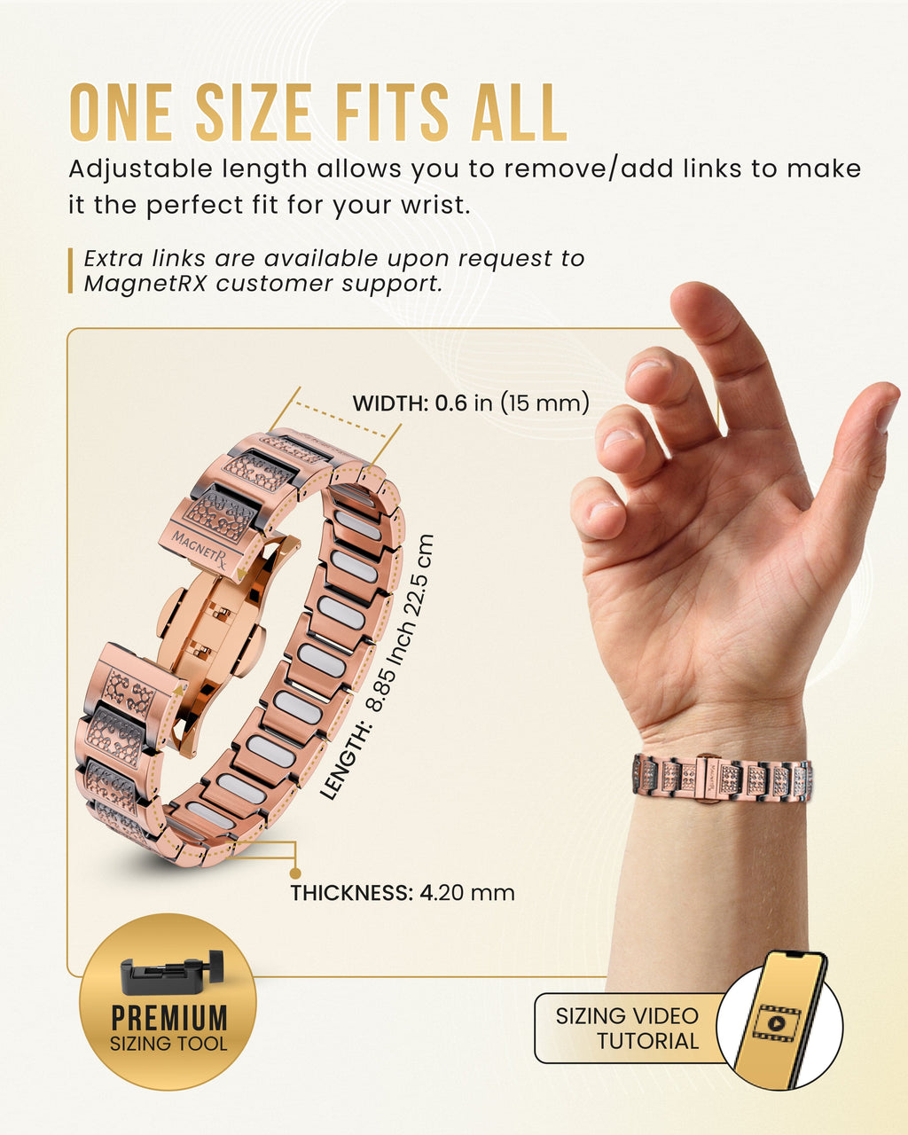 EllipseMAX Magnetic Copper Bracelet for Men (Cross)